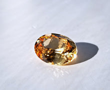 Load image into Gallery viewer, Modern Vintage Inspired Orange Sapphire and Diamond Ring