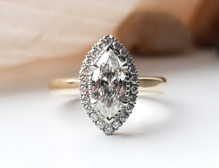 Modern Vintage Inspired Marquise Diamond Ring
