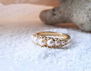 Modern Vintage Inspired Pearl Engagement Ring