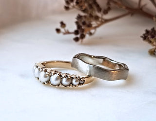 Modern Vintage Inspired Pearl Engagement Ring