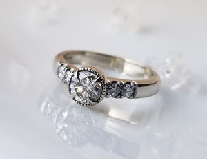 Modern Vintage Inspired Diamond Engagement Ring