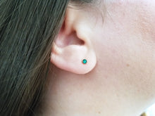Load image into Gallery viewer, Mini Emerald Stud Earrings