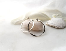 Load image into Gallery viewer, Small Round Hoop Earrings Sterling Silver
