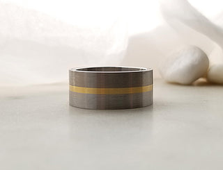 Yellow Gold, Titanium and Stainless Steel Band