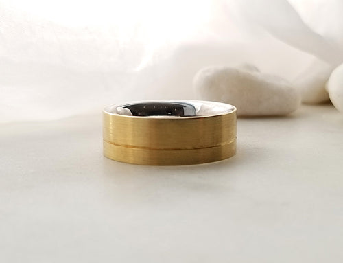 Yellow Gold And Stainless Steel Band
