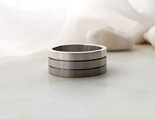 Load image into Gallery viewer, Tri-Tone and Sterling Silver Band