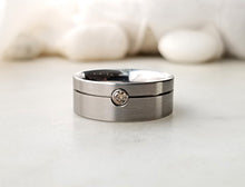 Load image into Gallery viewer, Stainless Steel Band With Brown Diamond