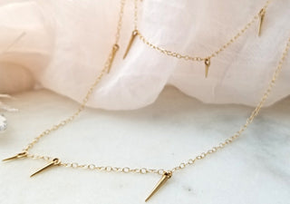 Yellow Gold Small Point Scatter Necklace