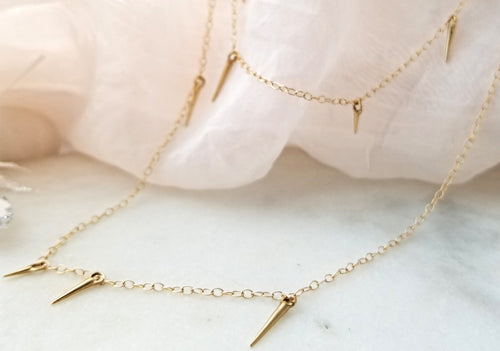 Marion Cage Yellow Gold Small Point Scatter Necklace
