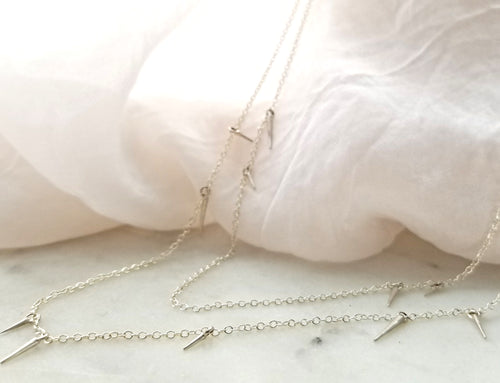 Marion Cage Sterling Silver Point Scatter Necklace