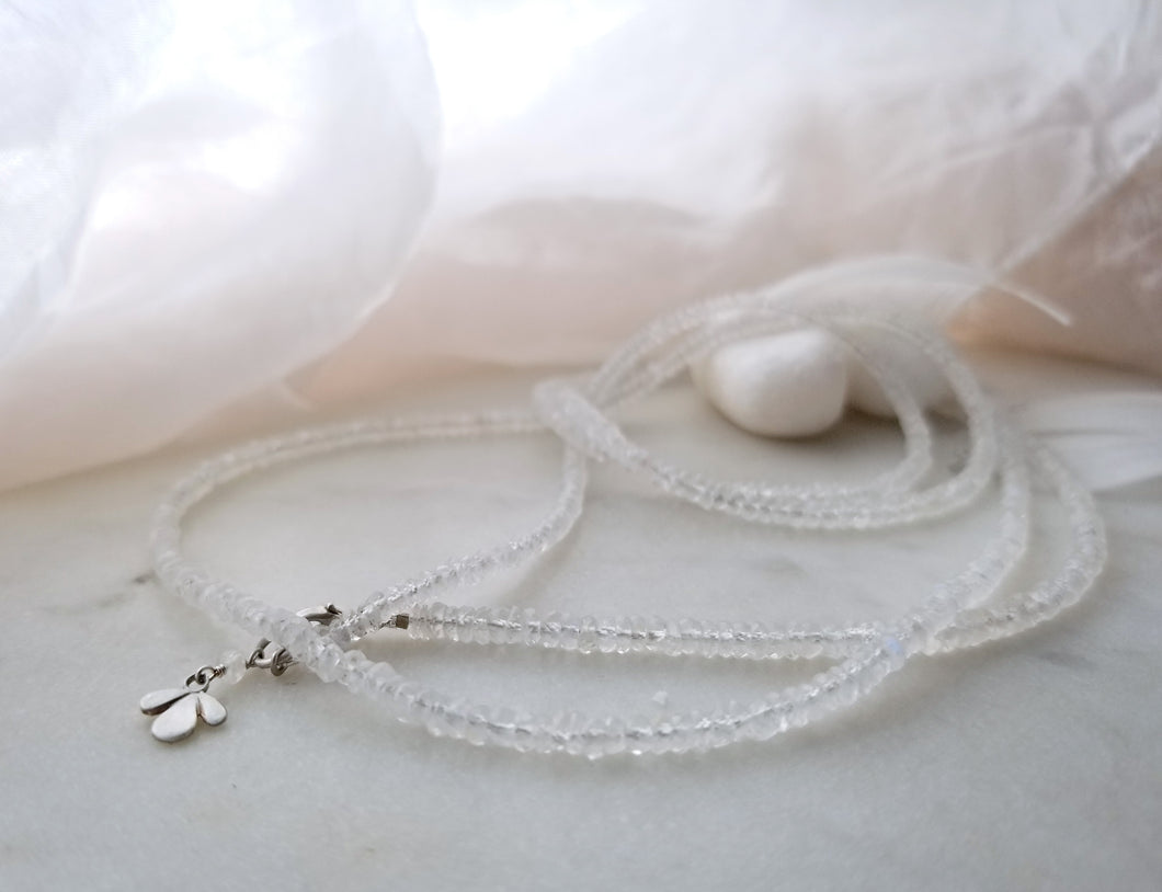 Rainbow Moonstone Beaded Necklace