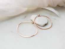 Load image into Gallery viewer, Medium Round Hoop Earrings Rose Gold Filled