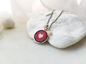 Burgundy Heart Pendant