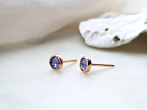 Lavender Sapphire Stud Earrings
