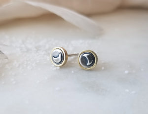 Marmalade Designs Bronze and Sterling Silver "Moon" Studs