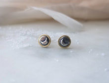 Load image into Gallery viewer, Marmalade Designs Bronze and Sterling Silver &quot;Moon&quot; Studs