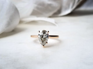 Natural Fancy Gray Pear Shaped Diamond Ring