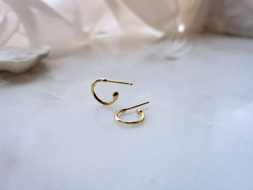 18K Gold Small Melt Hoops