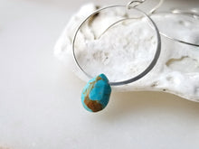 Load image into Gallery viewer, Melissa Joy Manning Turquoise Drop Hoop Earrings