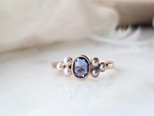 Load image into Gallery viewer, Sapphire and Pearl Trio Ring