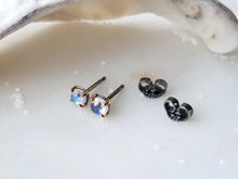 Load image into Gallery viewer, Large Round Moonstone Stud Earrings