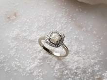 Load image into Gallery viewer, Milky White Cushion Rose Cut Diamond Ring