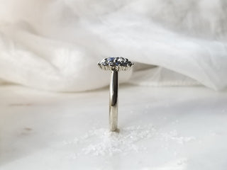 Salt and Pepper Diamond Halo Ring