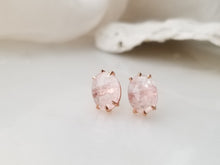 Load image into Gallery viewer, Oval Morganite Stud Earrings
