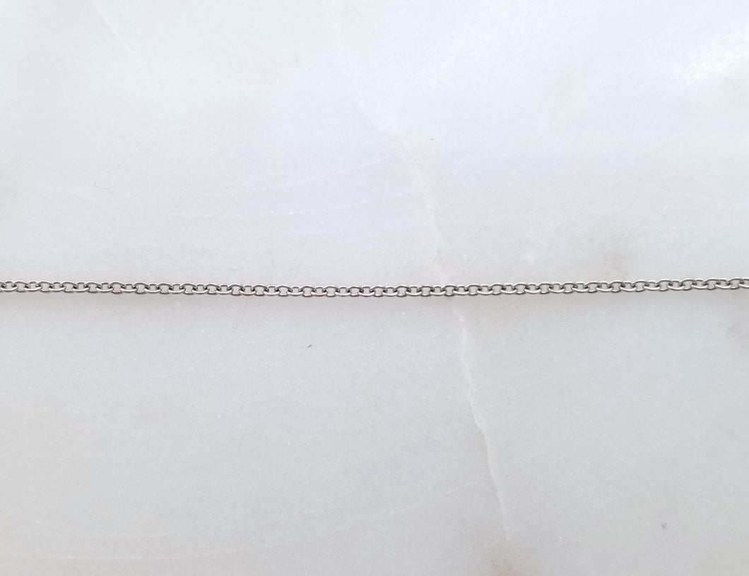 18 Inch 18K White Gold Open Cable Chain - N1012