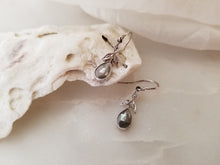 Load image into Gallery viewer, Salt and Pepper Pear Diamond Earrings