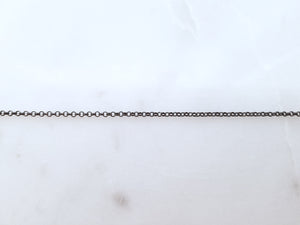 16 Inch Oxidized Sterling Silver Rolo Chain - N7332