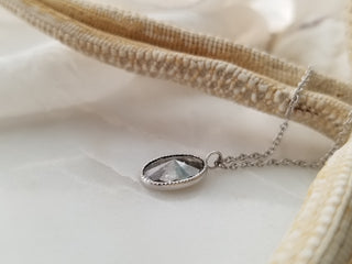 Oval Grey Salt & Pepper Diamond Pendant