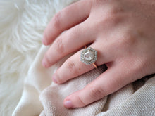 Load image into Gallery viewer, Milky White Hexagon Rose Cut Diamond Ring