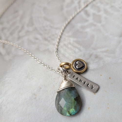 Marmalade Designs Family Gemstone Charm Necklace Set