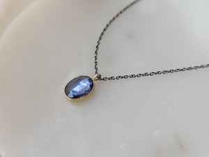Jen Leddy Rose Cut Blue Sapphire Necklace