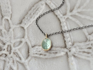 Rose Cut Emerald Necklace
