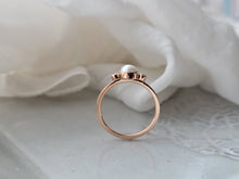 Load image into Gallery viewer, Pearl and Diamond Trio Ring