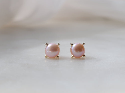 Sterling Silver Freshwater Pink Pearl Studs