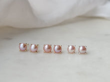 Load image into Gallery viewer, Sterling Silver Freshwater Pink Pearl Studs
