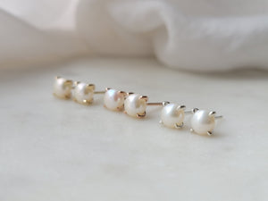 Rose Gold Freshwater Pearl Studs