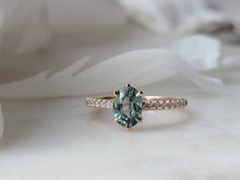 Load image into Gallery viewer, Teal Green Sapphire Ring