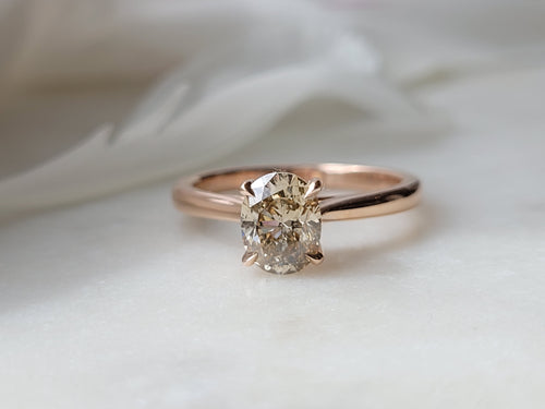 Champagne Oval Diamond Ring