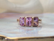 Load image into Gallery viewer, Rectangular Trio Sapphire Ring