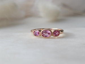 Peachy Pink Padparadscha Sapphire Ring
