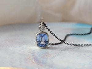 Light Blue Sapphire and Diamond Pendant