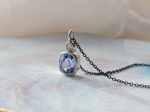 Light Blue Sapphire and Diamond Pendant