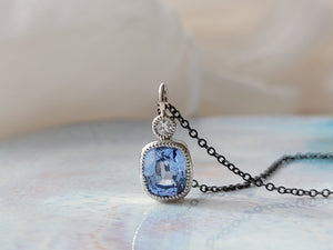 Light Blue Sapphire and Diamond Pendant