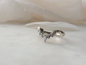 Salt and Pepper Diamond and Marquise Cut Diamond Band