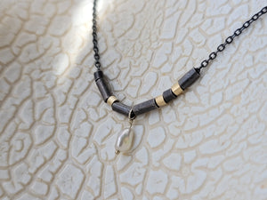Tube Pearl Necklace