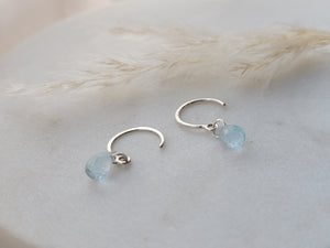 Melissa Joy Manning Blue Topaz Drop Huggie Stud Earrings